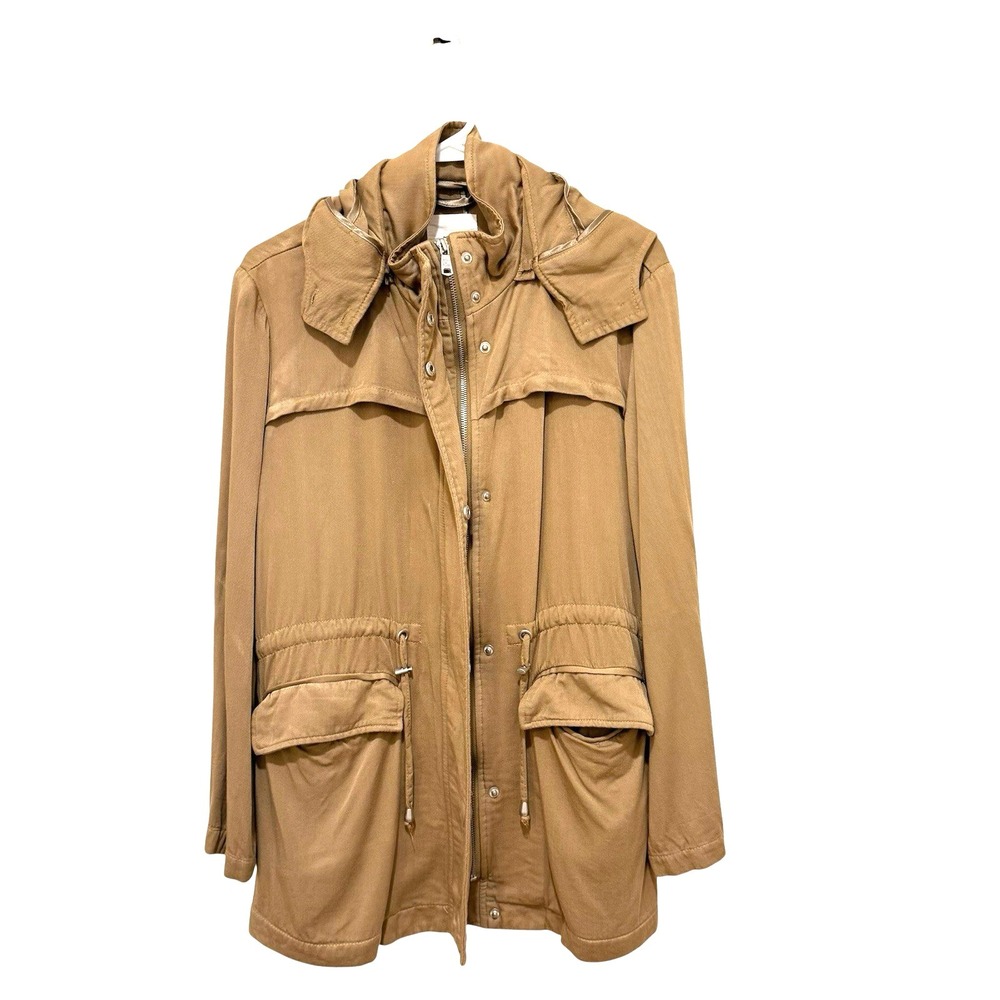 Avec Les Filles Women Khaki Utility Anorak‎  W/ Detachable Hood S  ***Flaw